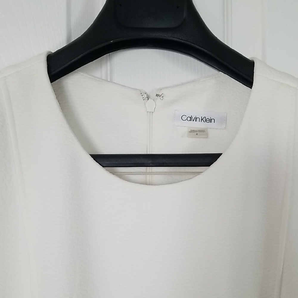 Calvin Klein Ivory Textured Dress